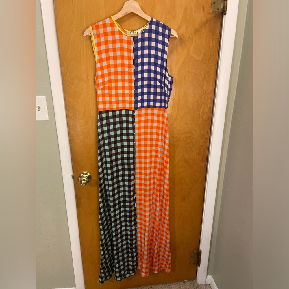 Diane Von Furstenberg Multicolor Checkered Maxi Dress
